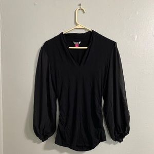Vince Camuto Black Blouse with Sheer sleeves